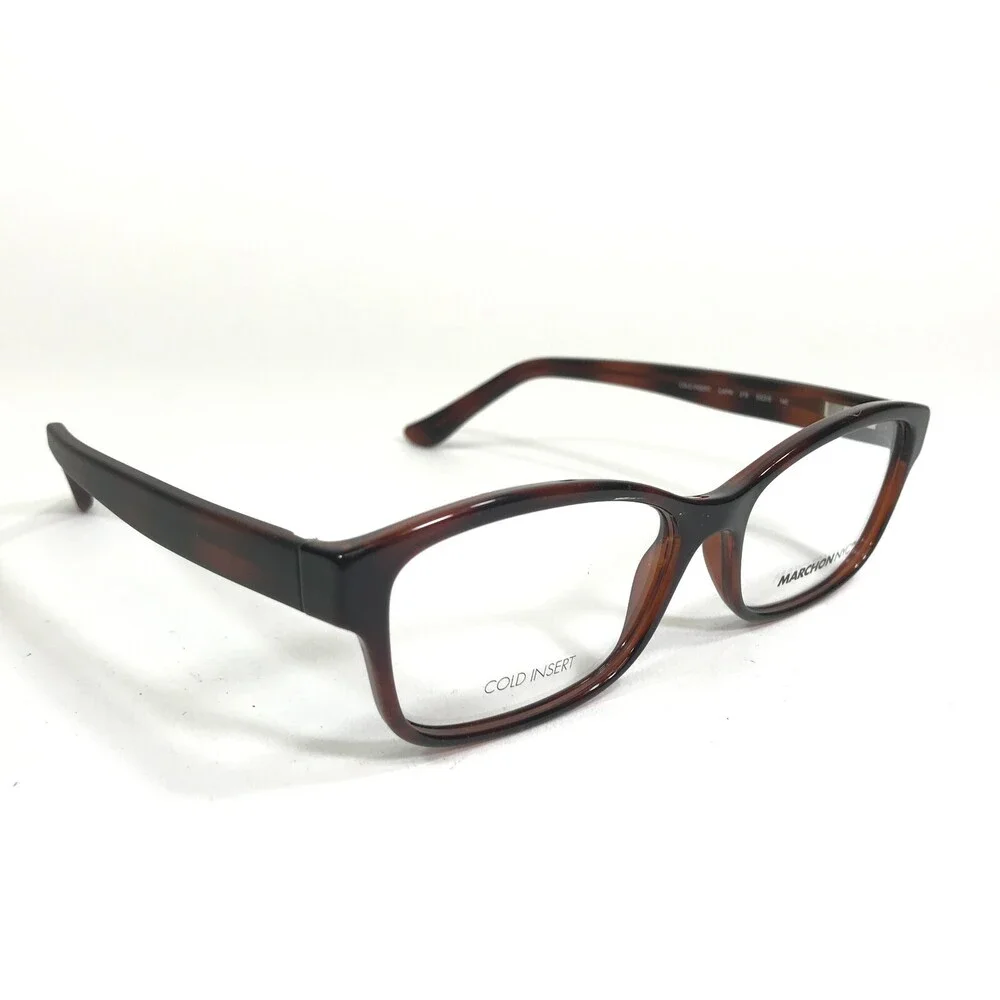 Marchon NYC Eyeglasses Frames CAPRI 215 Brown Tortoise Cat Eye 53-15-140